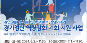 경기청년 응시료 지원사업 안내